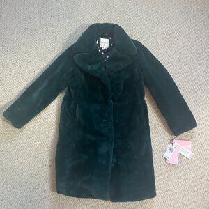 NEW XS Avec Les Filles emerald green faux fur coat (NWT)